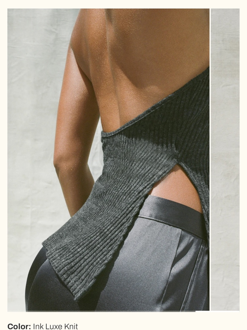 ♡ Joah Brown NWT Split Front Halter Tank Ink Luxe Knit - Picture 5 of 10